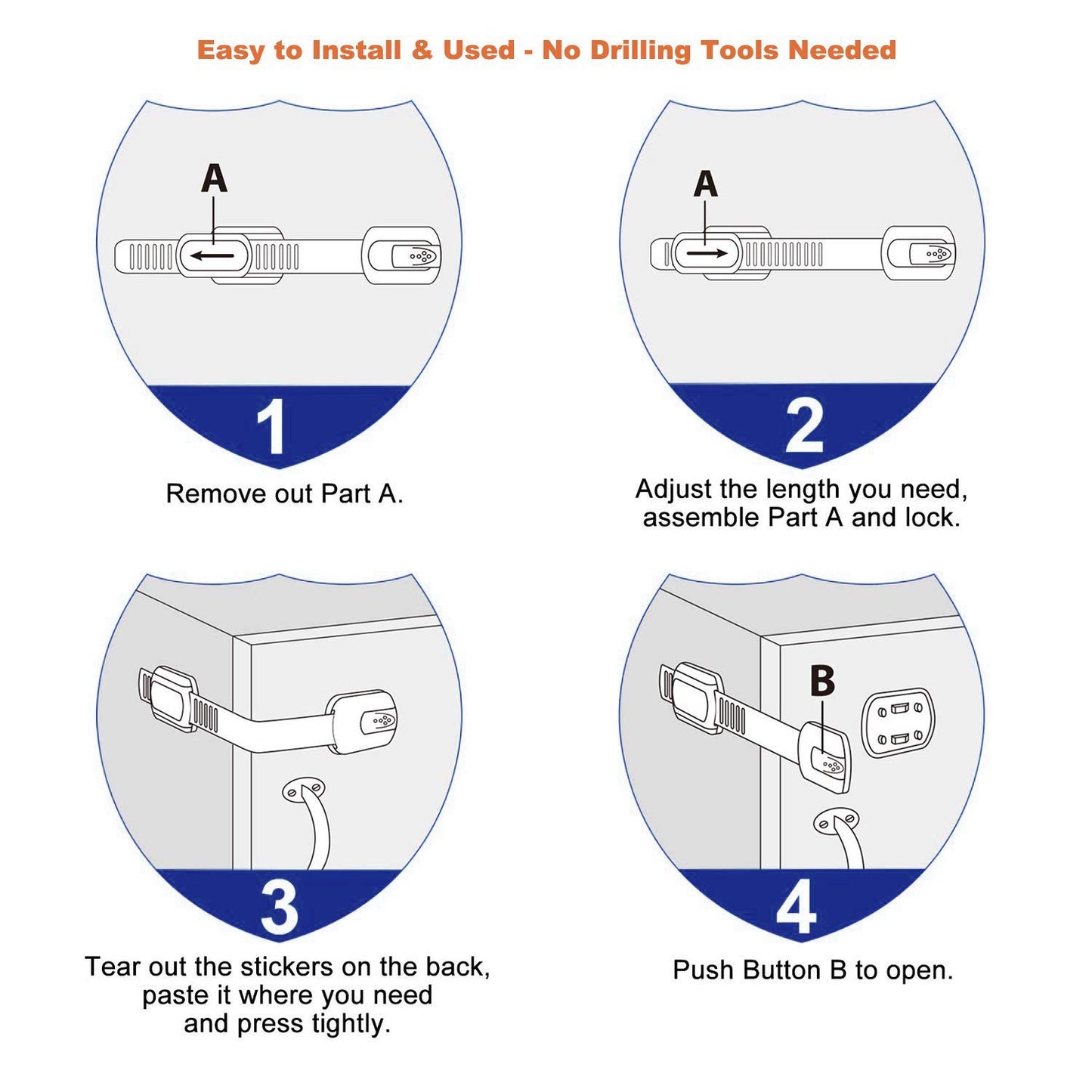 10-Pack Baby Safety Cabinet Locks | Childproof Drawers & Cupboards