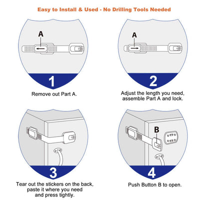 10-Pack Baby Safety Cabinet Locks | Childproof Drawers & Cupboards