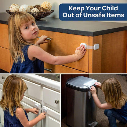 10-Pack Baby Safety Cabinet Locks | Childproof Drawers & Cupboards