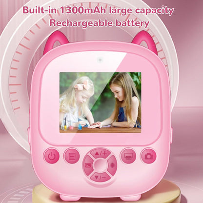 Instant Print Camera for Kids - 1080P HD, 48MP, SD Card, Bluetooth, Free App, 3 Rolls Print Paper, Stickers, Fun Filters, Gift for Boys and Girls - Pink