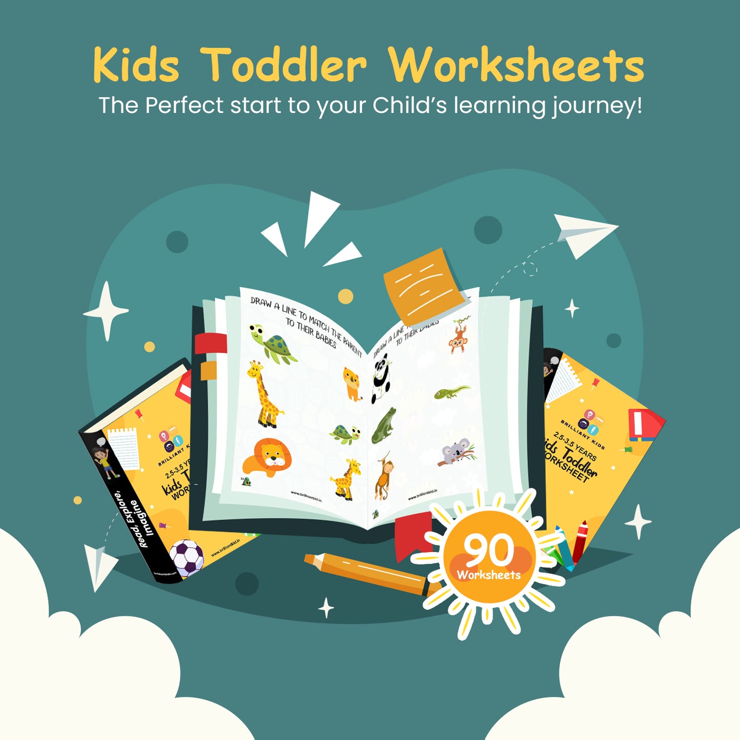 Preschool (2.5 - 3.5 yr) Toddler Worksheets - 90 Pages of Fun Activities to Build Early Writing, Math, and Cognitive